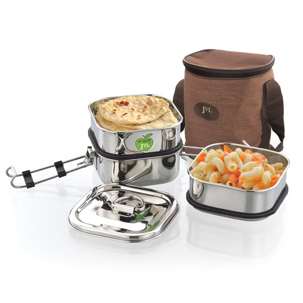 Stainless Steel Square Leak Proof Lunch Box with Bag