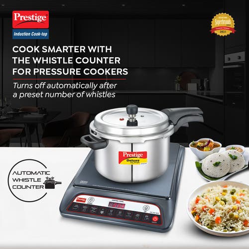 Prestige Induction CookTop Pic 20 whistle counter 1600 watts