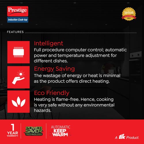 Prestige Induction CookTop Pic 20 whistle counter 1600 watts