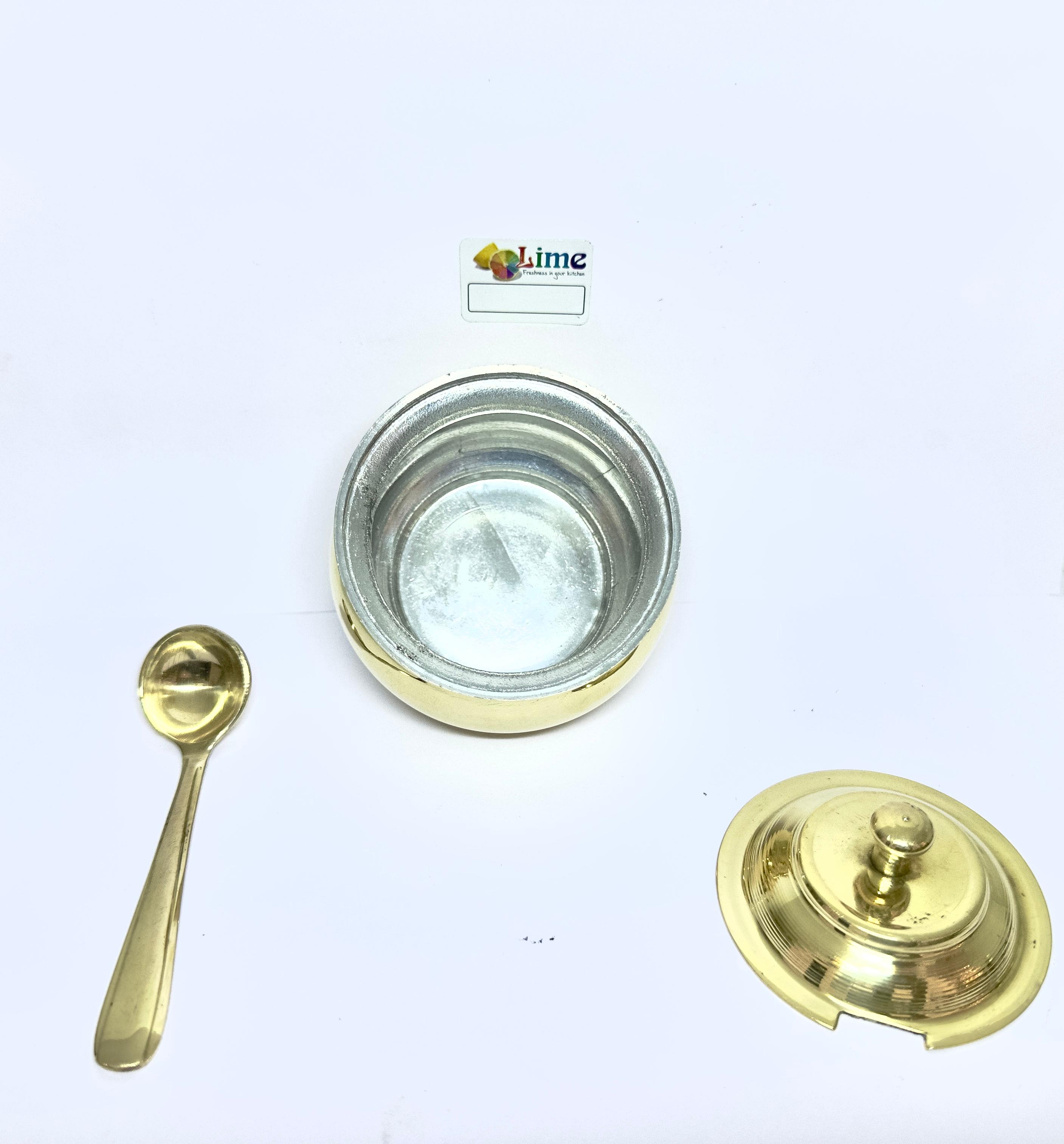 LIME Premium Brass Ghee Pot with Tin Coating (पीतल का घी पॉट)