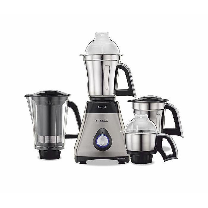 Preethi Steele Supreme Mixer Grinder 750 Watt with 4 Jars and Vega W5 Motor
