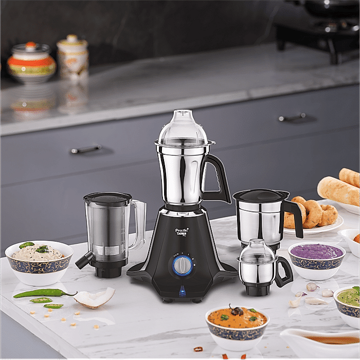 Preethi Taurus Plus 1000 Watts , 4 Jars with Super Extractor, 5 Yr Motor Warranty (Black)