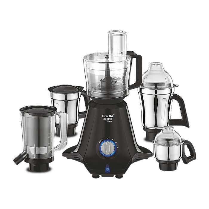 Preethi Zodiac Black Mixer Grinder 750 Watt, 5 Jars , 5 Yr Motor Warranty
