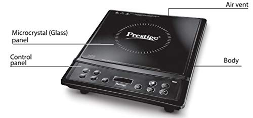 Prestige Rio ICT 1200W Ceramic Induction Cooktop with Indian Menu Options (Black)