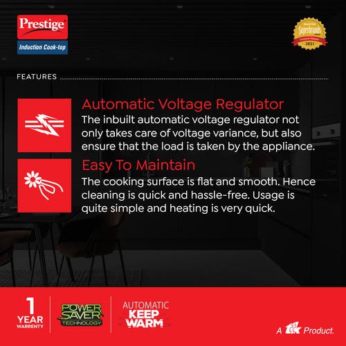 Prestige Induction CookTop Pic 20 whistle counter 1600 watts