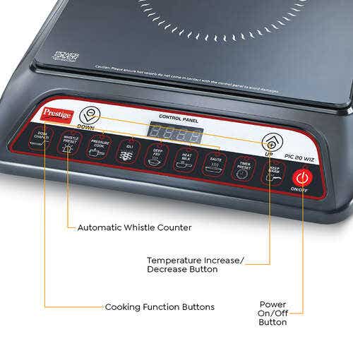 Prestige Induction CookTop Pic 20 whistle counter 1600 watts