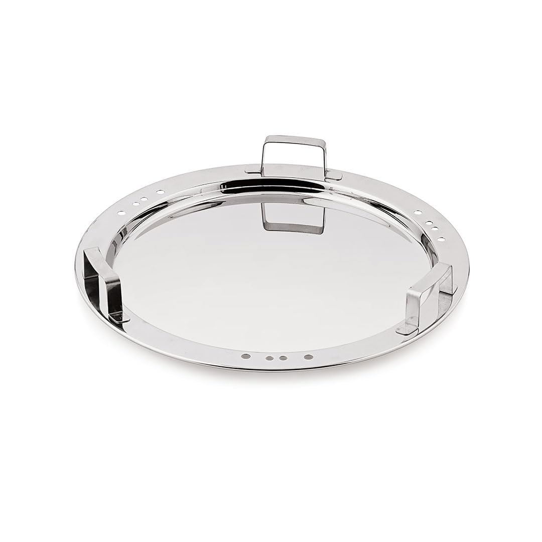 Bergner Argent Triply 28 cm Multi-Kadai, 6.1 L, Stainless Steel Lid & 6X Plate, for Appam/Idli/Modak/Sundal/Momo/, Cool Handles, Induction & Gas Ready