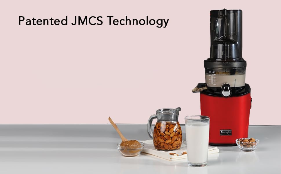 Kuvings REVO830 (Red/Black) with Smoothie & Sorbet Luxury Cold Press Whole Slow Juicer, World's 1st Patented Automatic-Cutting Auger to reduce juicing time, 240W Strong Motor, 12 Yrs Motor Warranty