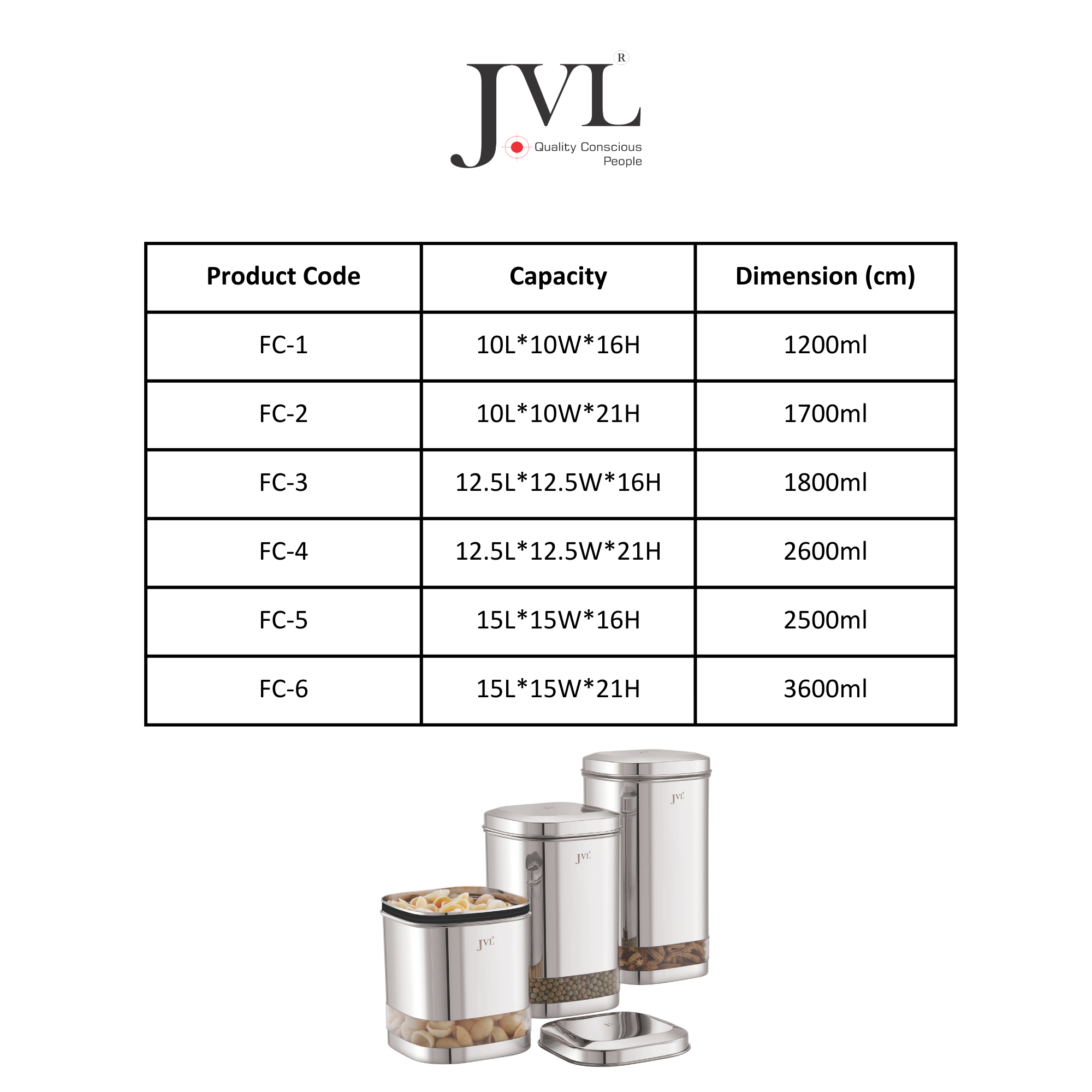 jvl Flossy Clear Canister
