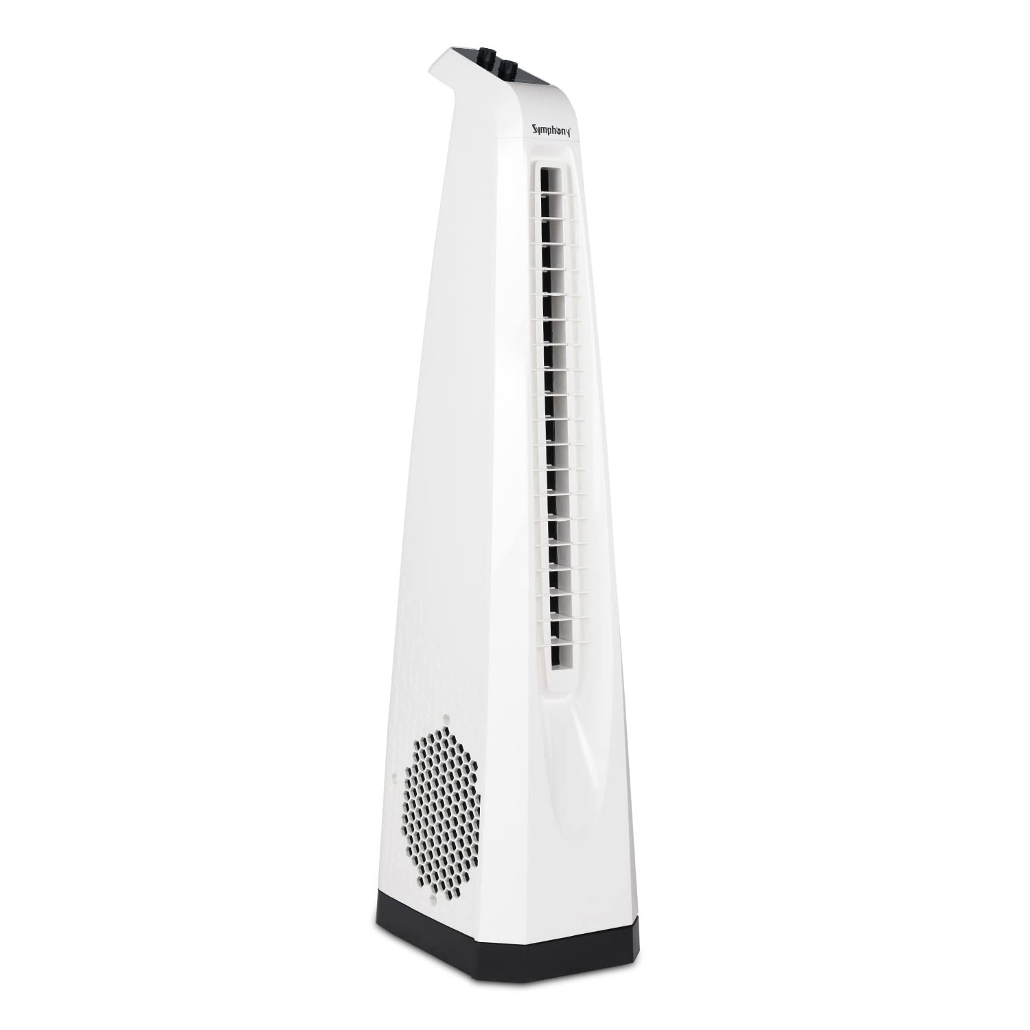 Symphony Surround High Speed Bladeless Technology Tower Fan for Home With Swivel Action, Dust Filter, and Low Power Consumption