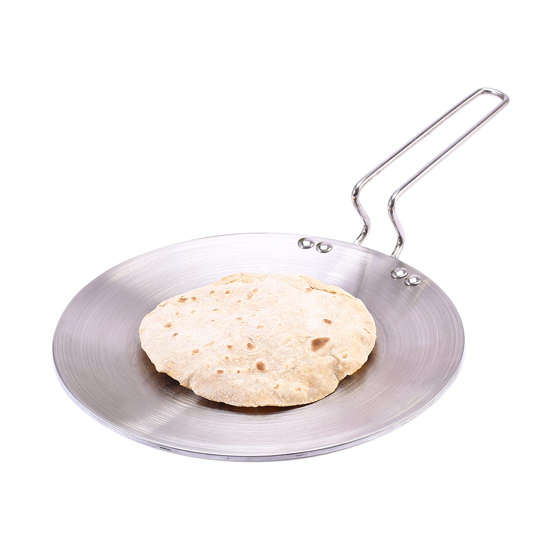 Nigella Tri-Ply 26 cm Roti Tawa | Non-Stick Tawa | 4mm Thickness | Induction Base | Compatible with All cooktops | Riveted Cool-Touch Handle | 10 Year Warranty, Stainless Steel, Silver
