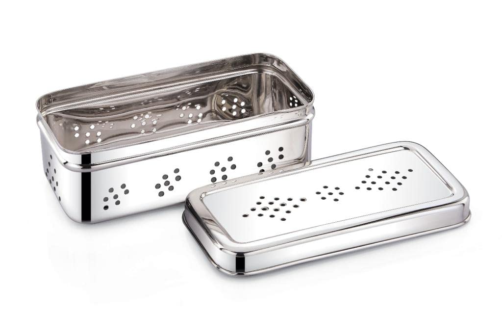 Lime Stainless Steel Fridge Container for herb, vegetable etc/Stainless Steel Herb Storage Box/FreshHerb Keeper food grade and space saving shape