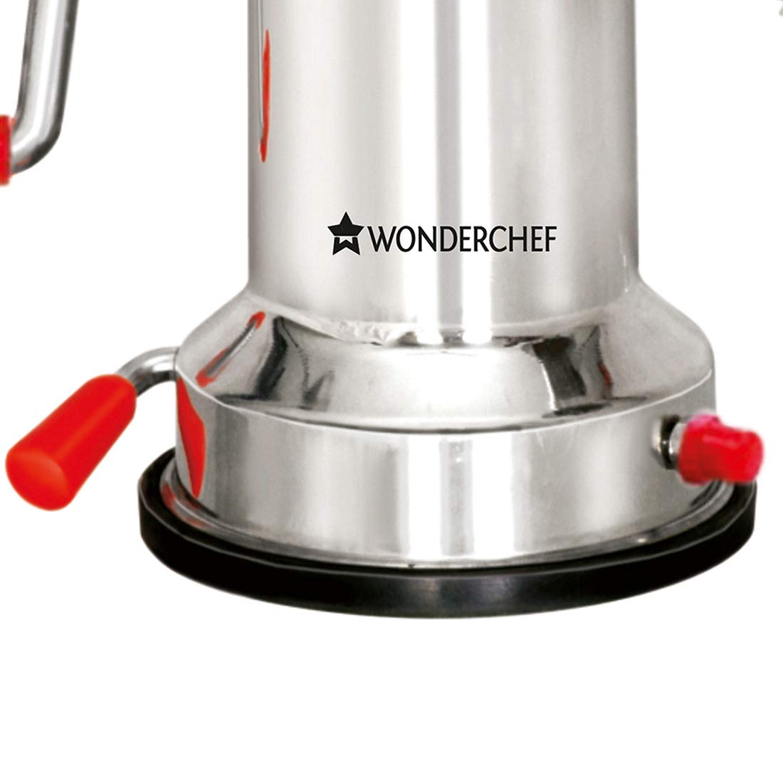 Stainless Steel Coconut Scraper for Kitchen, Vacuum Base, Rotatable Handle, Manual Operation, Silver
