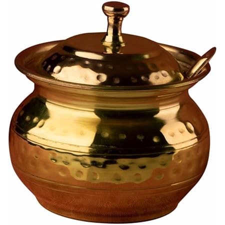 Lime Brass Ghee Pot Hammered 300 ML
