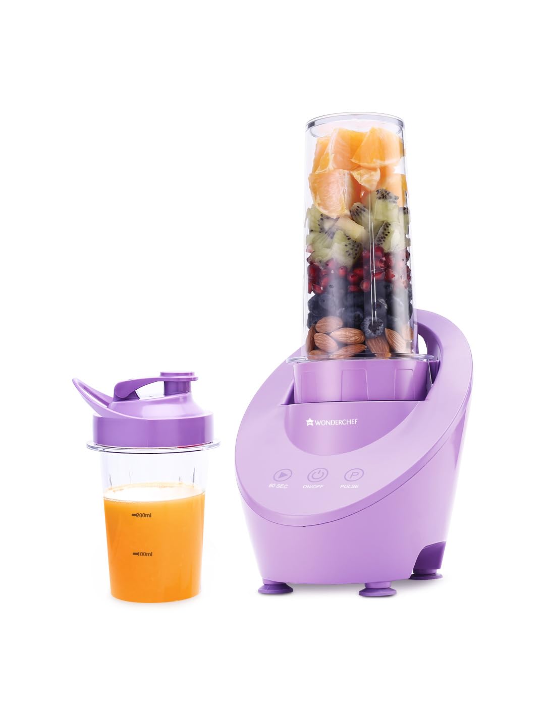 Magneto Blender | Smoothie & Juice Maker | World’s Safest with Magnetic Induction Tech | Variable Speed | Automatic with 60-sec auto-stop | Portable with Sipper Jar | Purple|2-Year Warranty