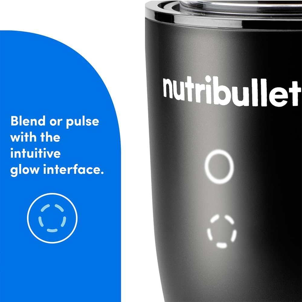 Nutribullet 1200W Ultra Blender, USA #1 Mixer, Grinder, Smoothie Maker, Food Processor, Glow Illuminated Interface, Quietest Single-Serve Blender, SS Rapid Extractor Blade 2yrs warranty (Satin Black)