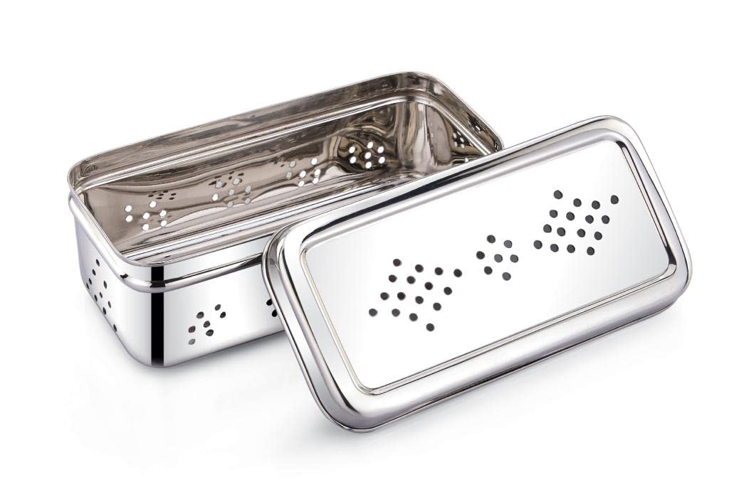 Lime Stainless Steel Fridge Container for herb, vegetable etc/Stainless Steel Herb Storage Box/FreshHerb Keeper food grade and space saving shape