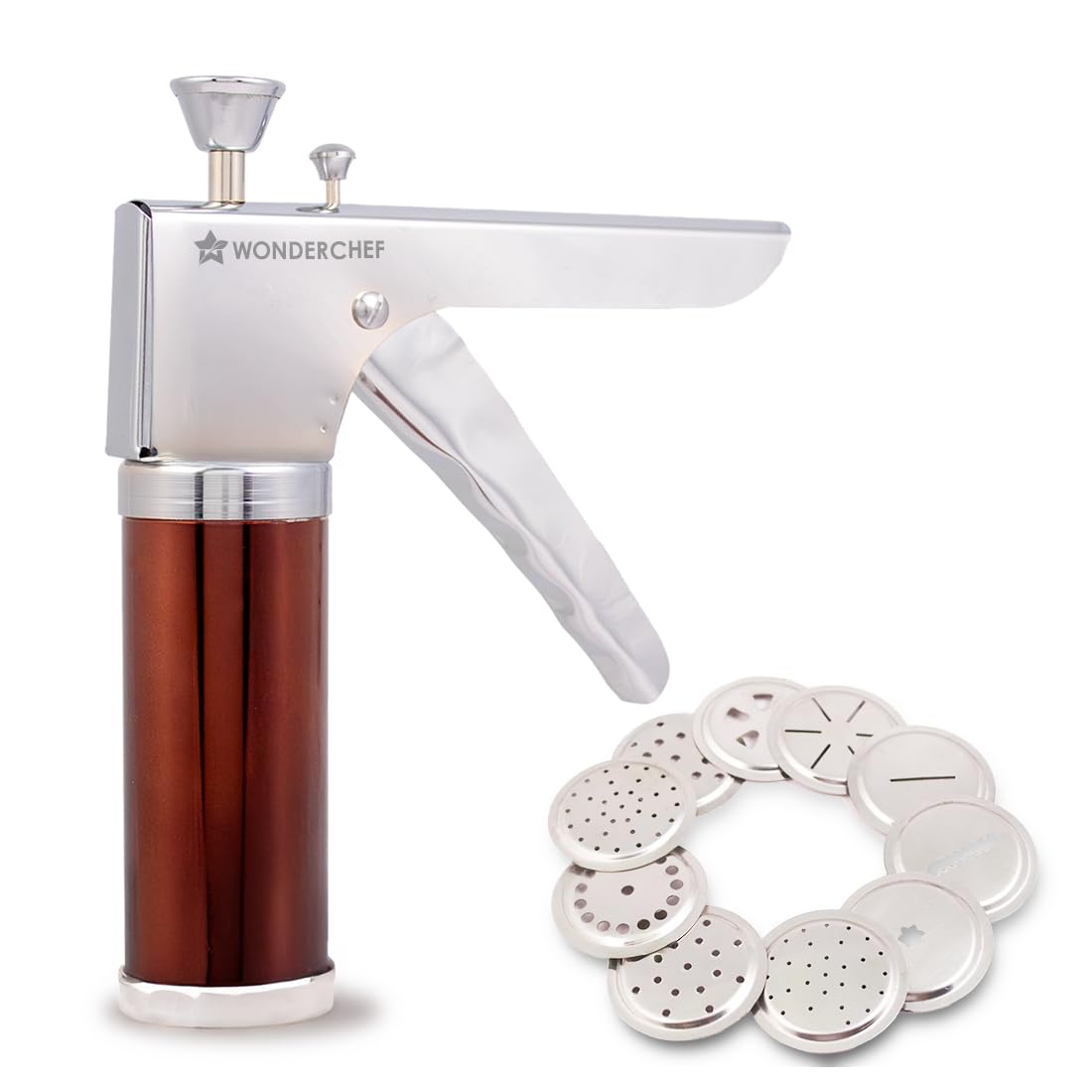 SEV Sanch Snacks Maker with 12 Different jalis, Stainless Steel Plates for Making Sev, Bhujiya, Papdi, Gathiya, Murukku, Chakli, Kitchen Tool for Making Namkeen Snacks, Farsan Maker