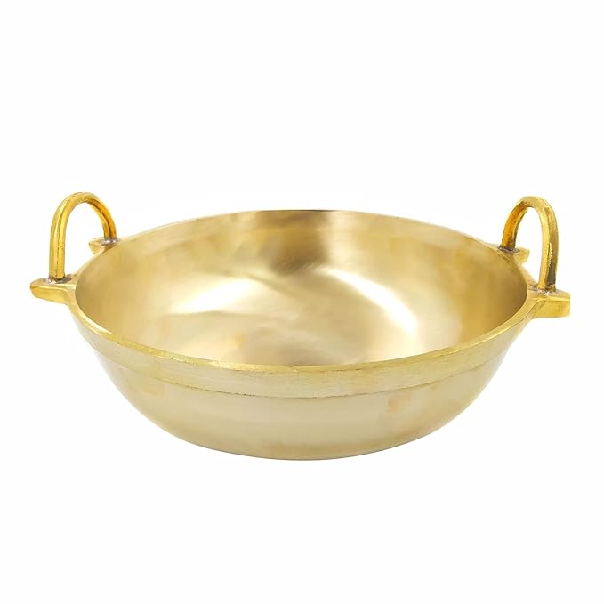 LIME Bronze/Kansa Kadai/Cheenachatti for Cooking Kadai , Saute and Deep Frying