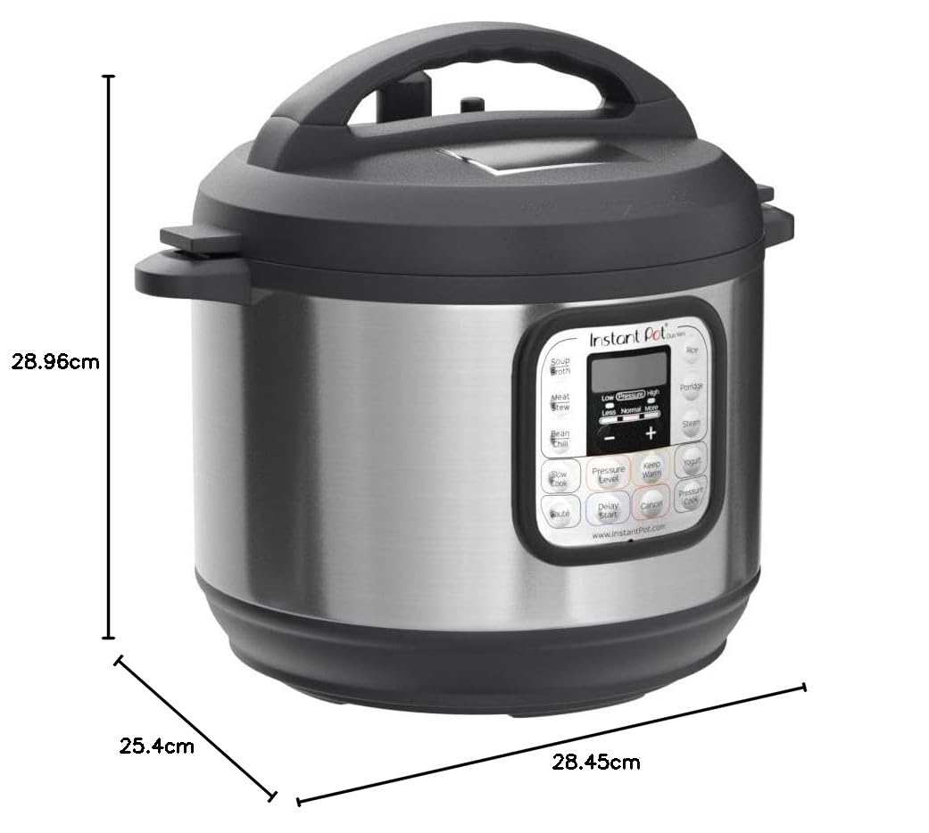 Instant Pot Duo 3QT (2.8L) And 6QT (5.7L) 7-in-1 Electric Pressure Cooker, Multi Pot, SS304 Stainless Steel Inner Pot, Slow Cook, Rice Cooker, Steamer, Sauté, Yogurt Maker & Keep Warm, 11 Customizable programs, 230V