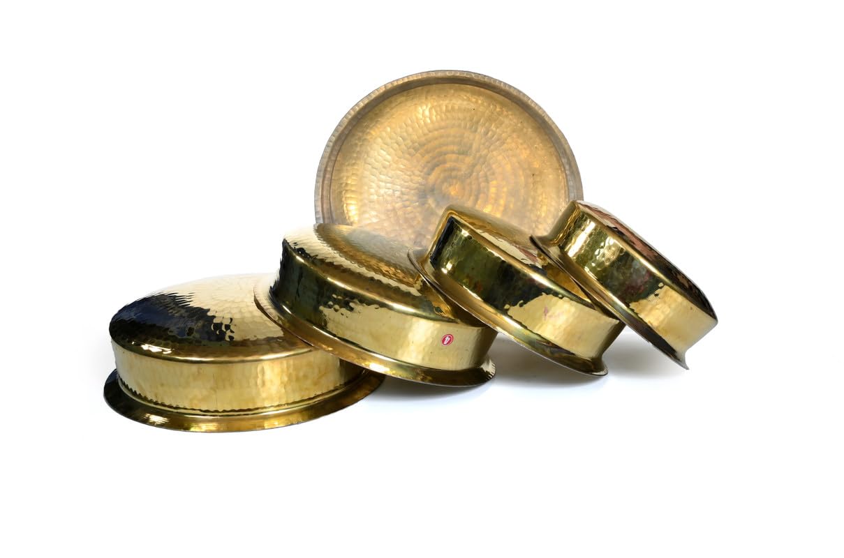 LIME Brass/Pital Handi for Cooking Lagan for Cooking Kalai Plating Inside – Handcrafted Brass Handi Without Lid