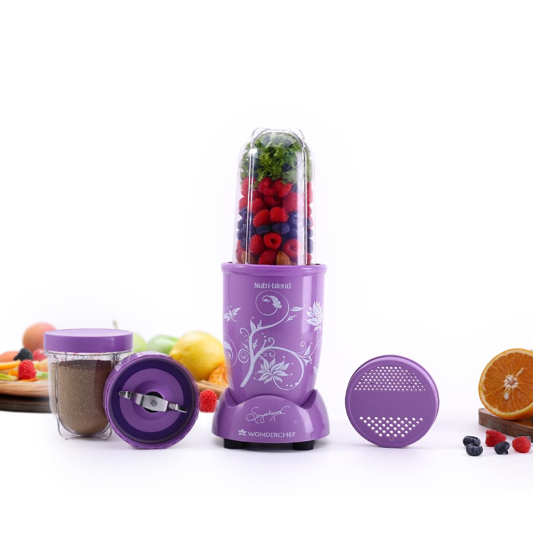 Nutri-blend, 500W, 22000 RPM 100% Full Copper Motor, Mixer-Grinder, Blender, SS Blades, 2 Unbreakable Jars, 2 Years warranty, Black, Recipe Book By Chef Sanjeev Kapoor