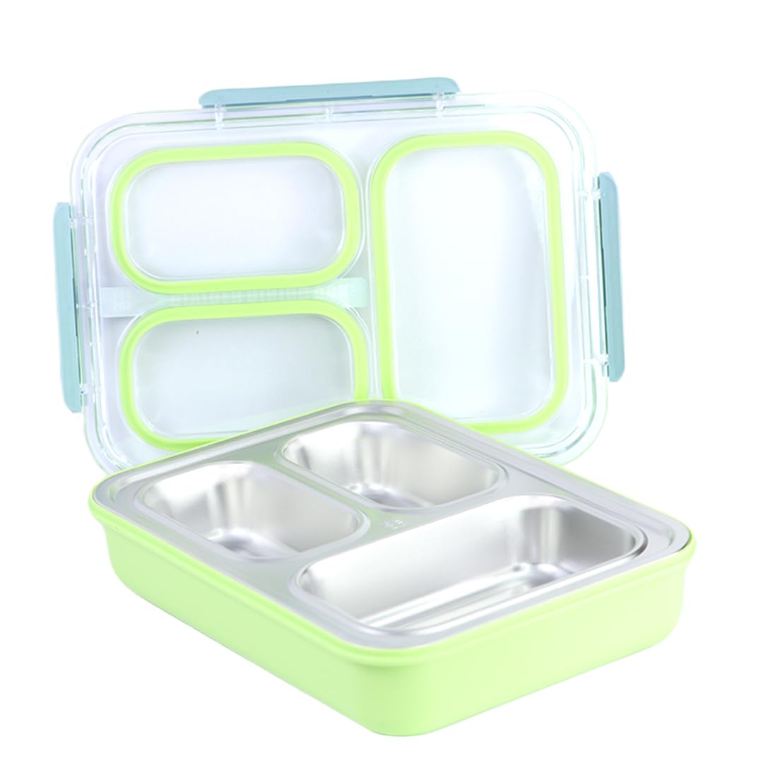 Lunch Express 3 Lunch Box Comes with 3 Detachable Inner Steel Compartments-Leakproof,BPA-Free Lunch Box for Fresh Meals On-The-Go Ideal for School, Office, and Travel-Multi Color-1200ml