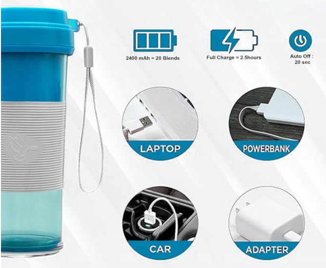 Pigeon Neo USB rechargeable Personal Blender for Smoothies, Shakes with Juicer Cup Jar, 330 ml,