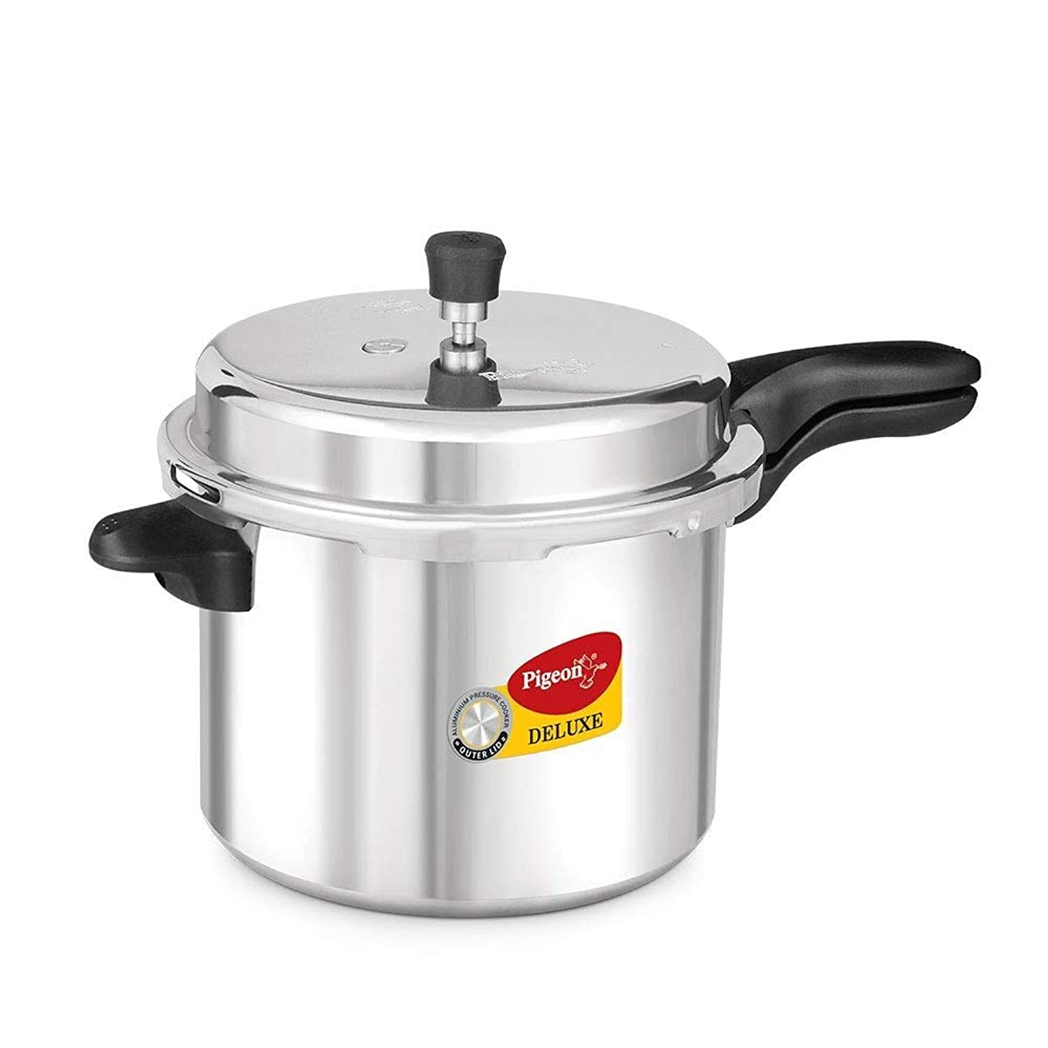 Pigeon Deluxe Aluminium Outer Lid Pressure Cooker, Silver