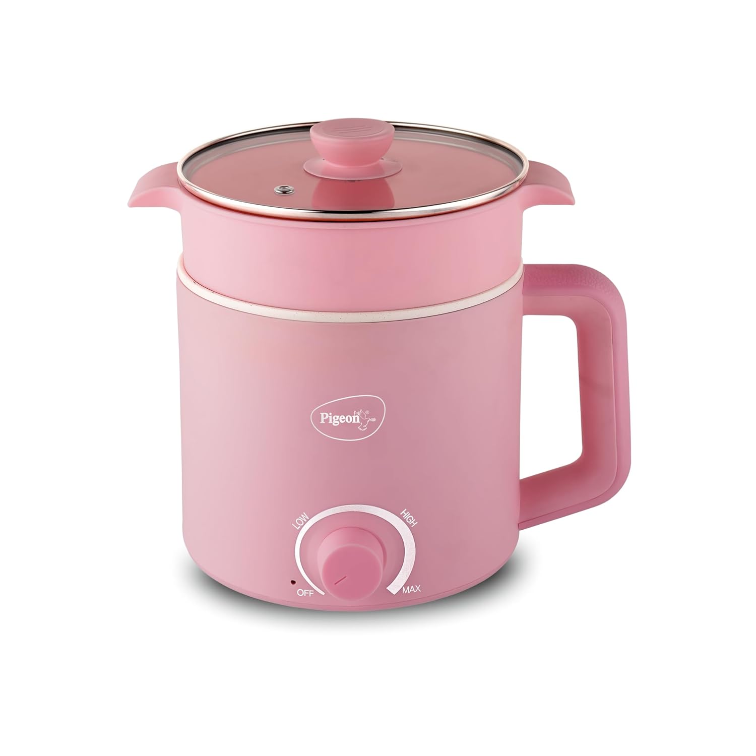 Pigeon Swift Plus Multi-Cook Kettle 1.5L, with Stainless Steel Steamer, Egg Rack - Blue | Double Layered | Food Grade Stainless Steel Inner wall | Glass Lid | Auto Shut-off