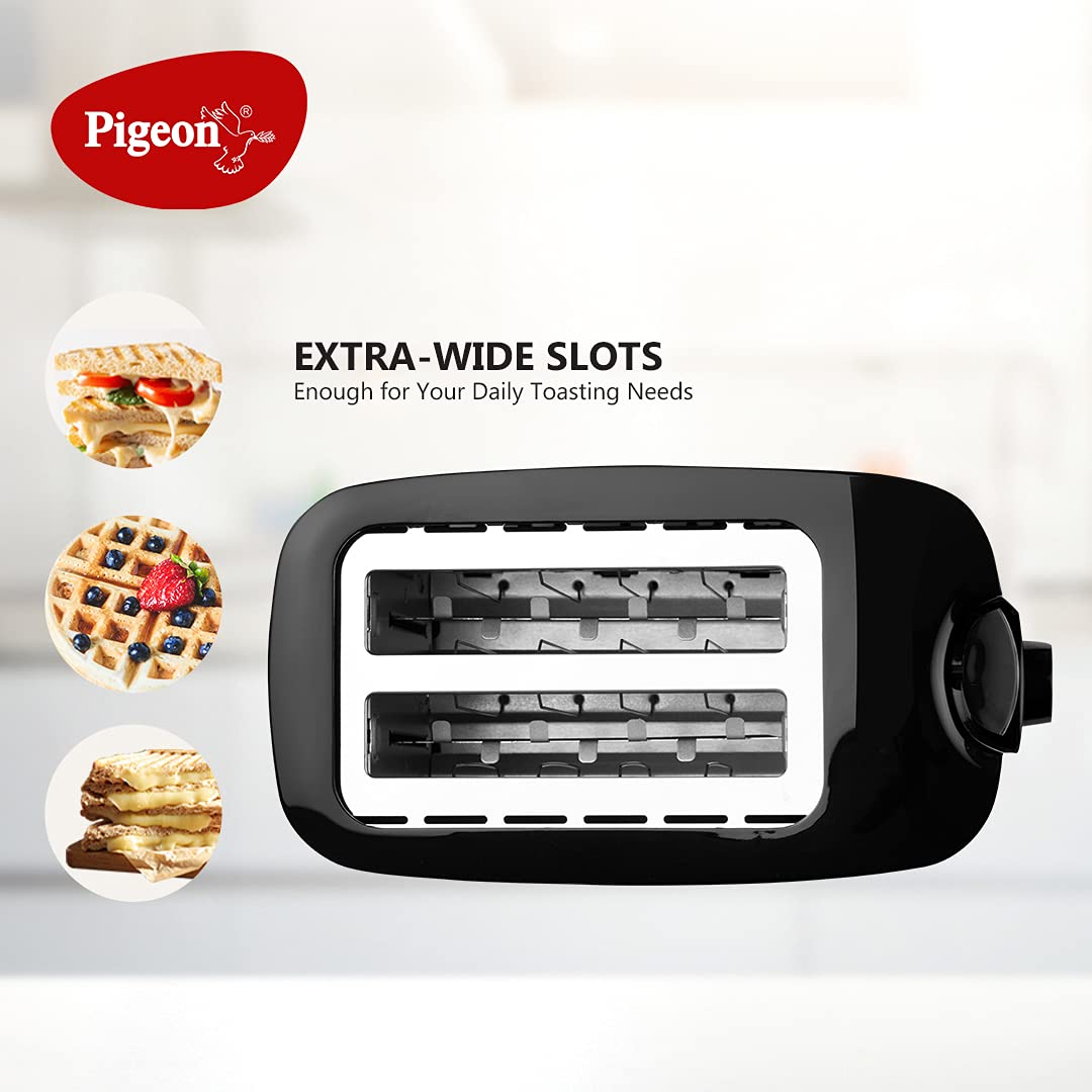 Pigeon 2 Slice Auto Pop up Toaster. A Smart Bread Toaster for Your Home (750 Watt) (White)