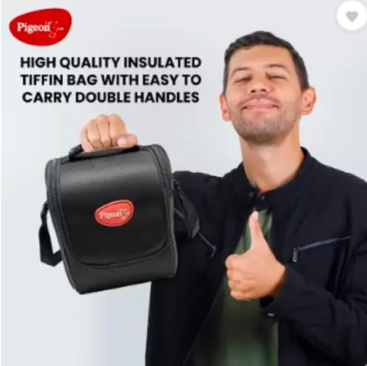 Pigeon Heat and Treat Lunch Box Pack of 4 Microwave Safe, Leak Proof| 600ml,400ml,250ml,100ml | 750ml Black Bottle