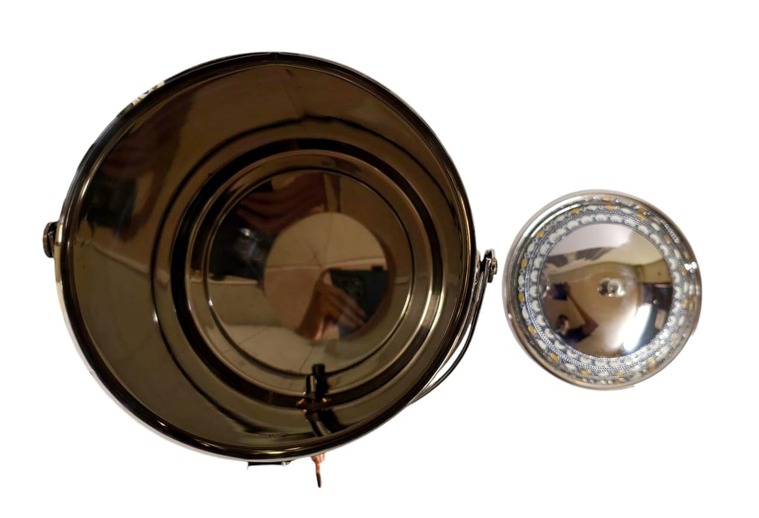 Meenakari Stainless Steel Matka with Tap Stainless Steel Water Dispenser 10 Litre Pot Water Container with Tap - Vertical