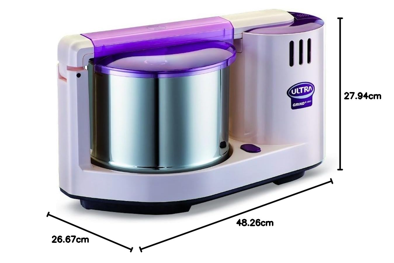 Ultra Grind+ Gold 2 Liter Table Top Wet Grinder with Atta Kneader, 110 Volt FOR USA AND CANADA ONLY