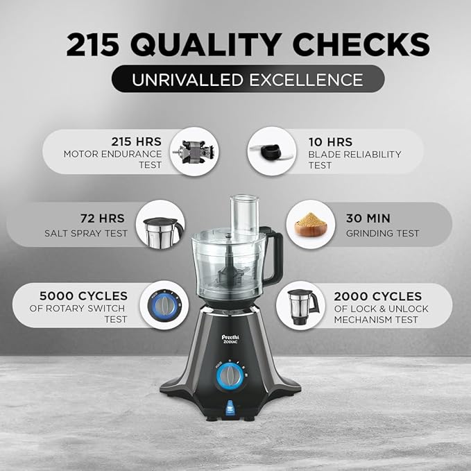 Preethi Zodiac Mixer Grinder 750 Watt motor with 5 Jars