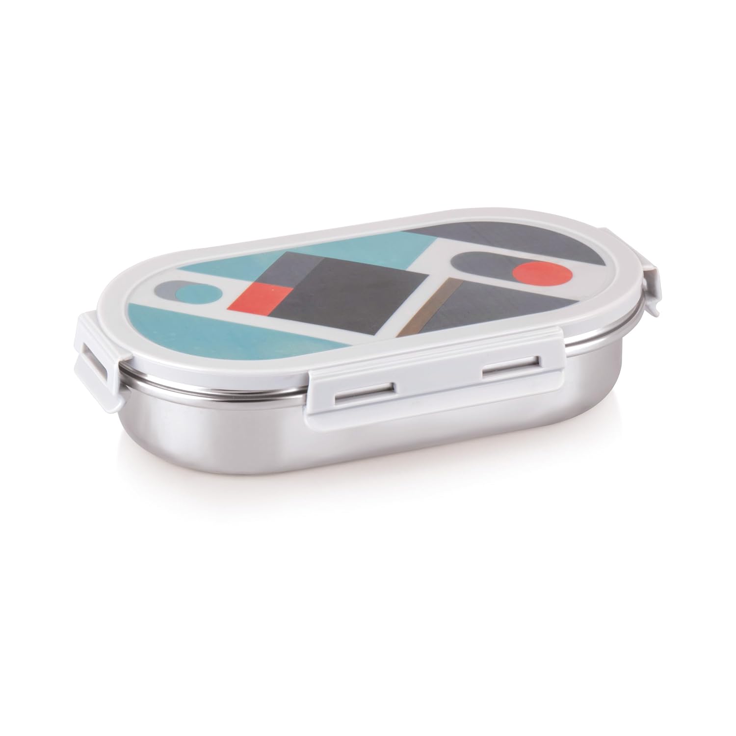 Pluto Stainless Steel Lunch Box with 1 Small Container Airtight Leak-Proof Food Grade - Grey 540ml+170ml