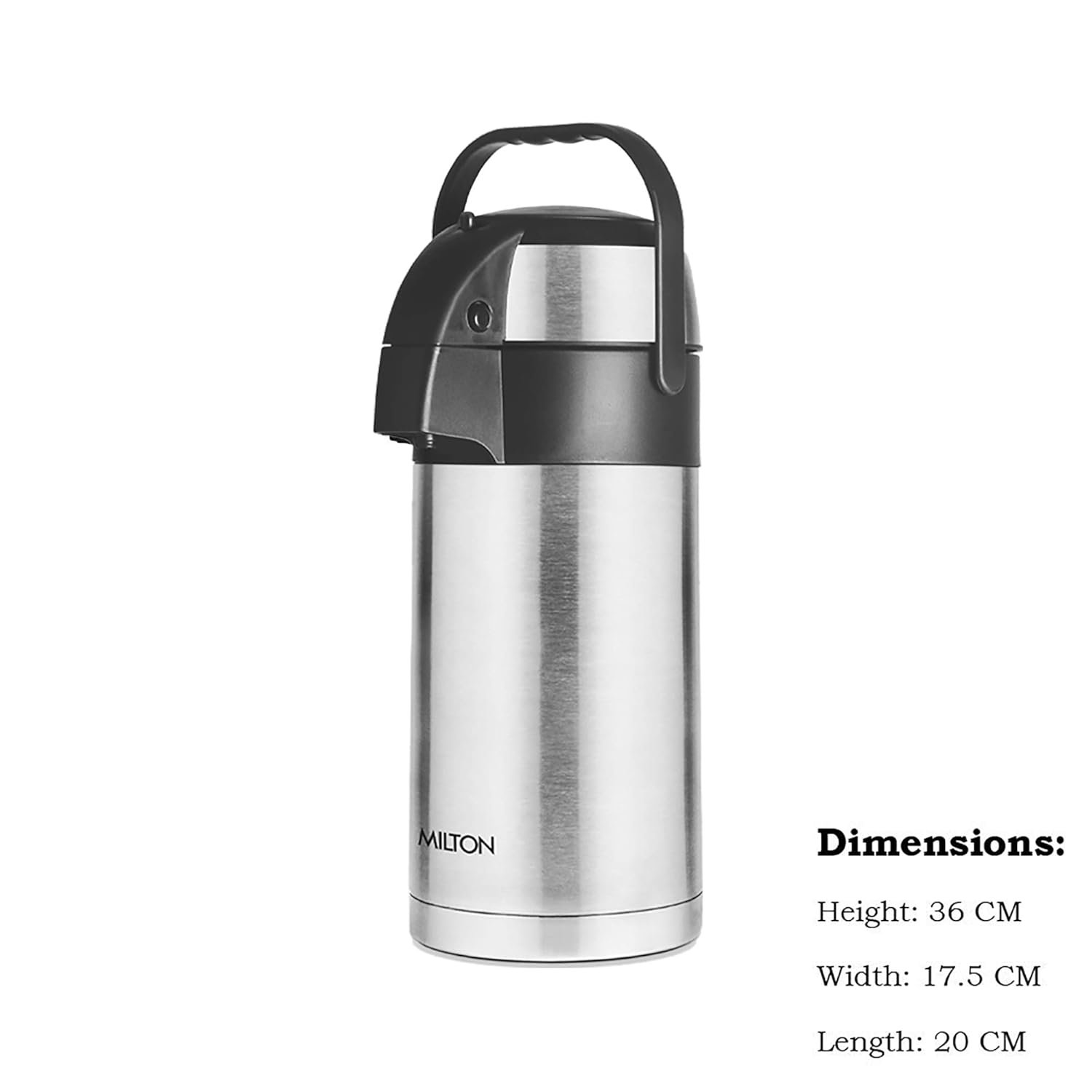 Milton Beverage Dispenser Flask,Steel plain for Serving Tea and Coffee, 2000/2500/3000/3500/4500 ml