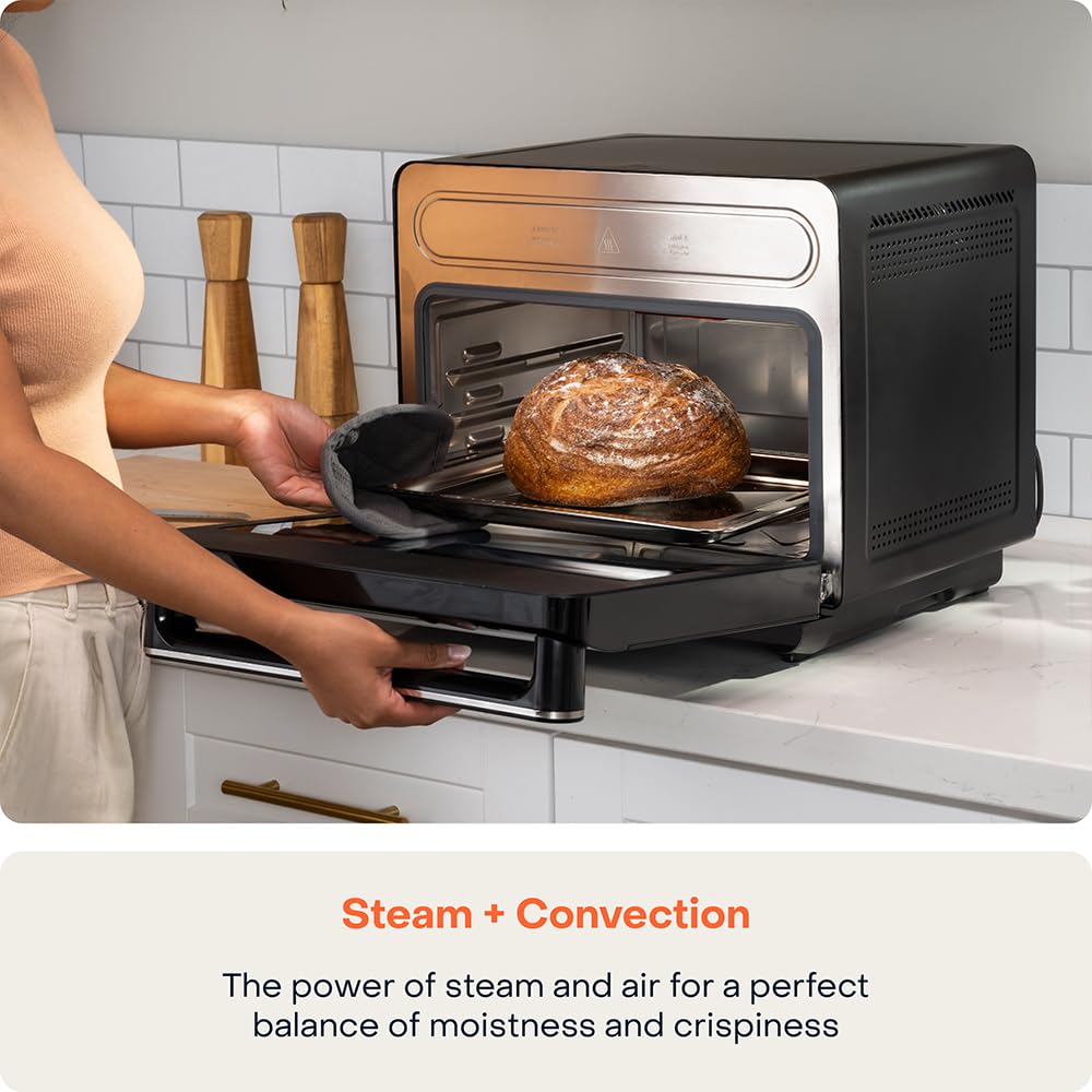 Nutricook Steami X 24L Black (Steam + Air Fryer Oven) with 10-in-1 functions like Steam Cook, Steam Roast, Air Fry, Bake, Sterilize & more. Steam + Convection technology, 2200W power, 2-year warranty