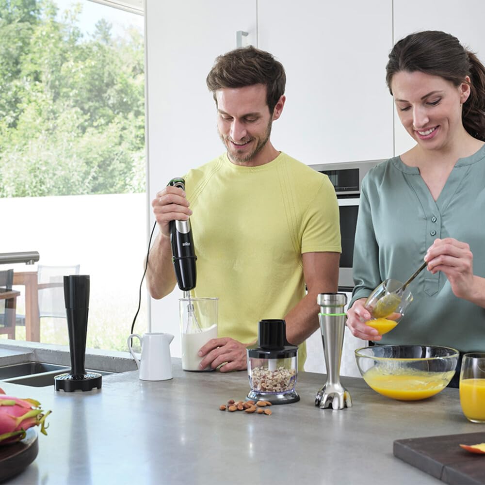 Braun MultiQuick 9 Hand Blender 1200W with Beaker, 1.25L Blender, Chopper, Puree Masher, Whisk, ActiveBlade, Active PowerDrive, iMode SmartSpeed, SplashControl for Masala Grinding, Smoothie MQ9147X