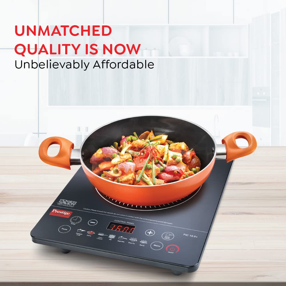 Prestige Pic 15.0+ 1900-Watt Induction Cooktop (Tempered Glass, Black)
