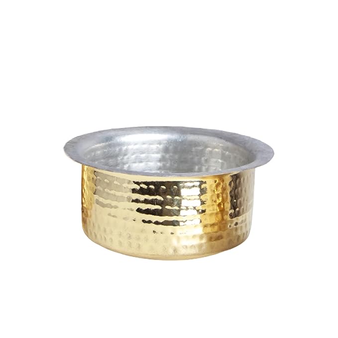 LIME LILY Brass Hammered Tope with Tin Coating (KALAI) | Brass Cookware,