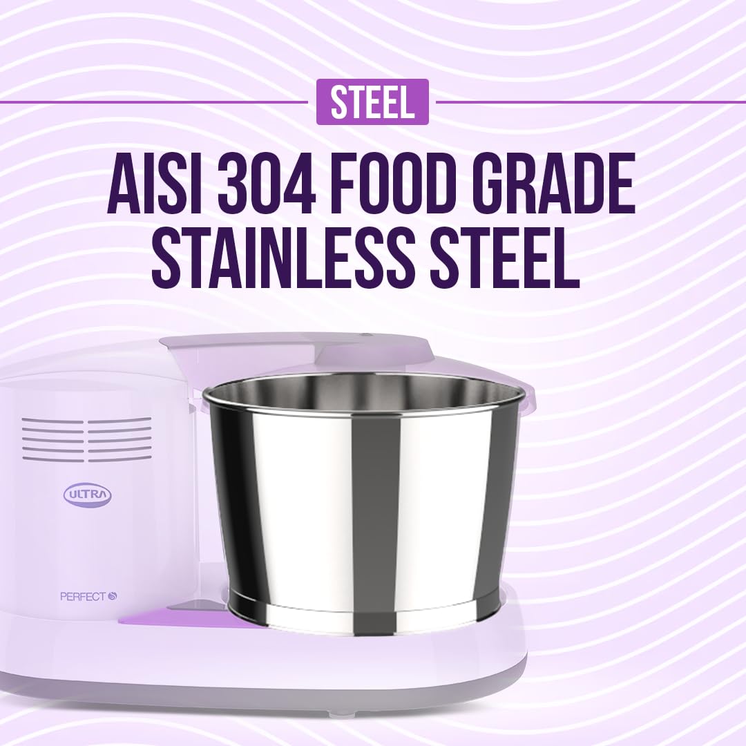Elgi ULTRA Perfect S 2 Liter Stone Table Top Wet Grinder, 110 Volts with Atta Kneader FOR USE IN USA AND CANADA ONLY