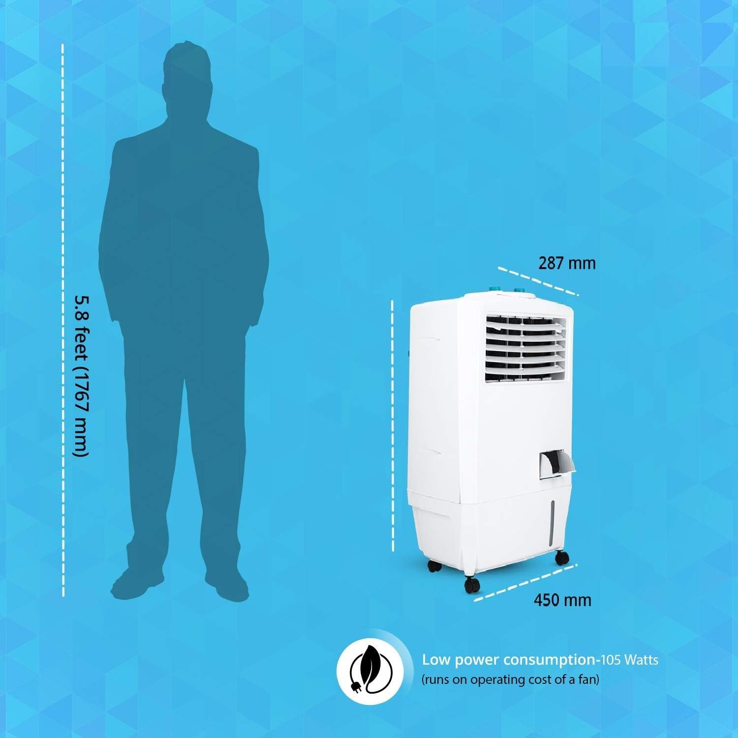 Mastercool symphony 30L Personal Air Cooler With Powerful Blower And Honeycomb Pads (White)