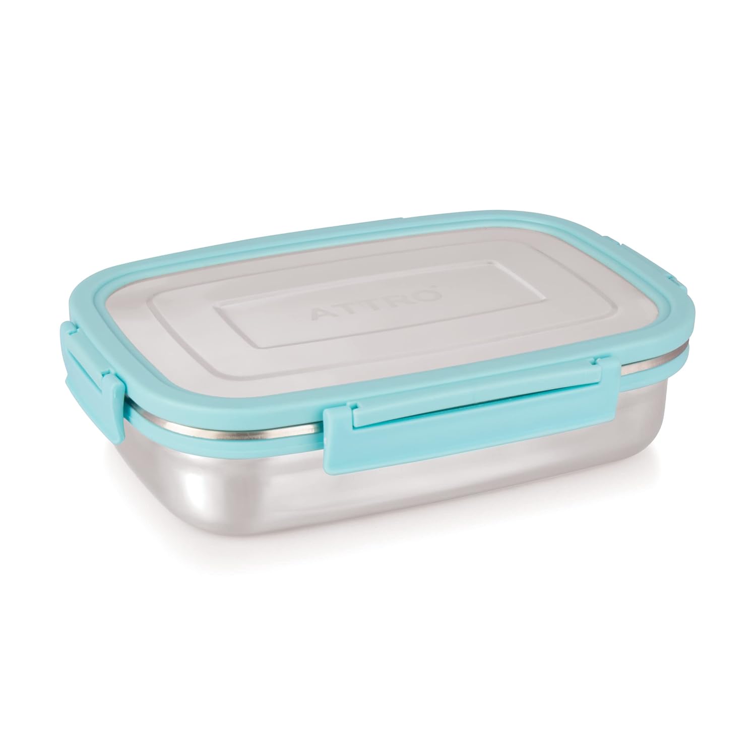 Click Eat Big Stainless Steel Lunch Box with 1 Small Container Airtight & Spill Proof BPA Free Ideal for Office Use, School, Picnic - 900ml+200ml Sky Blue