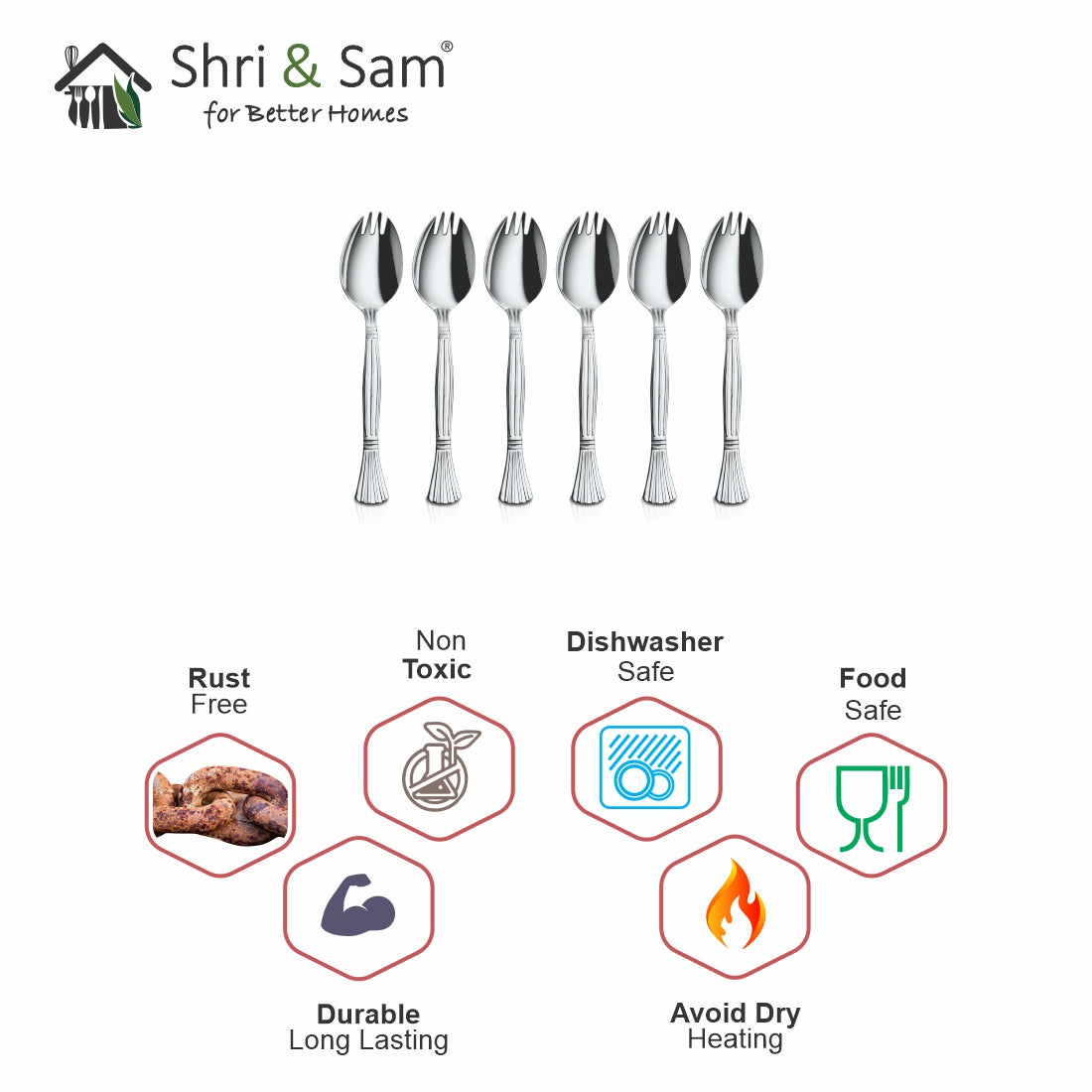 JAGDAMBA CUTLERY LIMITED Cutlery 12 PCS Spork - 3 IN 1