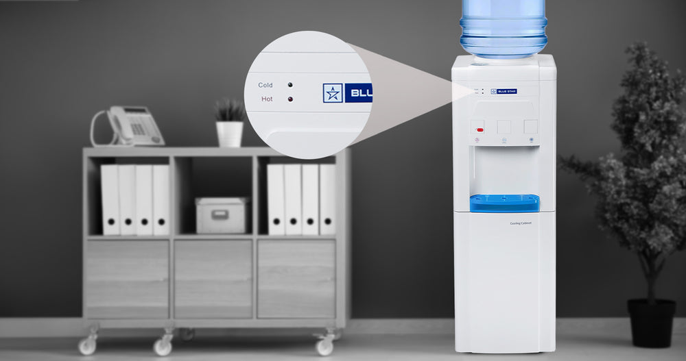 BLUESTAR Bottled Water Dispenser With Refrigerator-White /grey/maroon/black Floor Standing