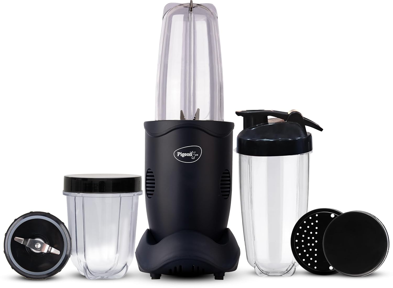 Pigeon Nutri Master | Mixer Grinder Juicer Blender Smoothie Maker All-in-1 Machine | 400 Watt | 3 Jars |1Year Warranty,Blue, ABS, Blue