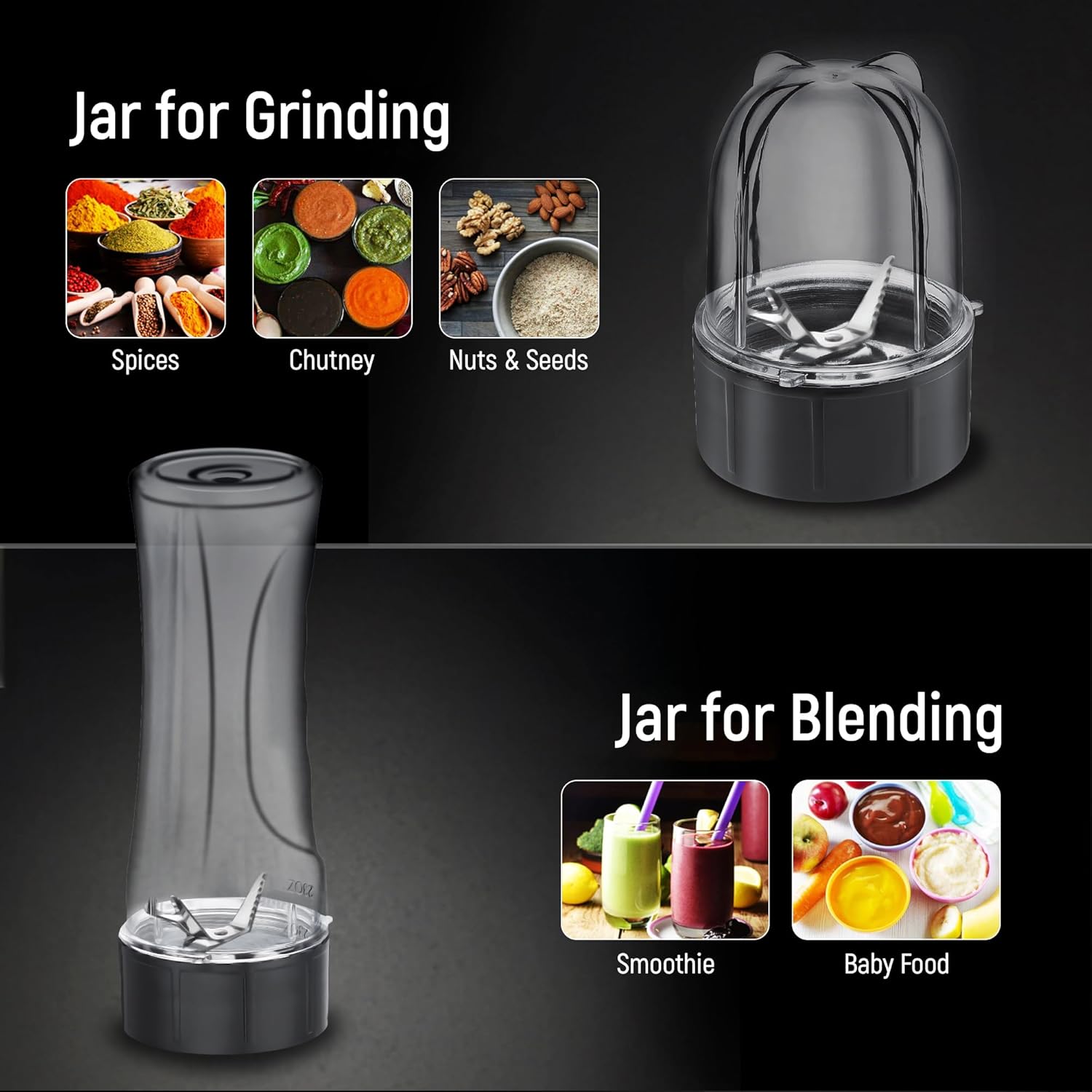 Prestige 350 Watts Nutri-Mix 1.0 Mixer Grinder with 2 Jars|Compact Design| Multipurpose Jars| Overload Protection| Sipper Lids