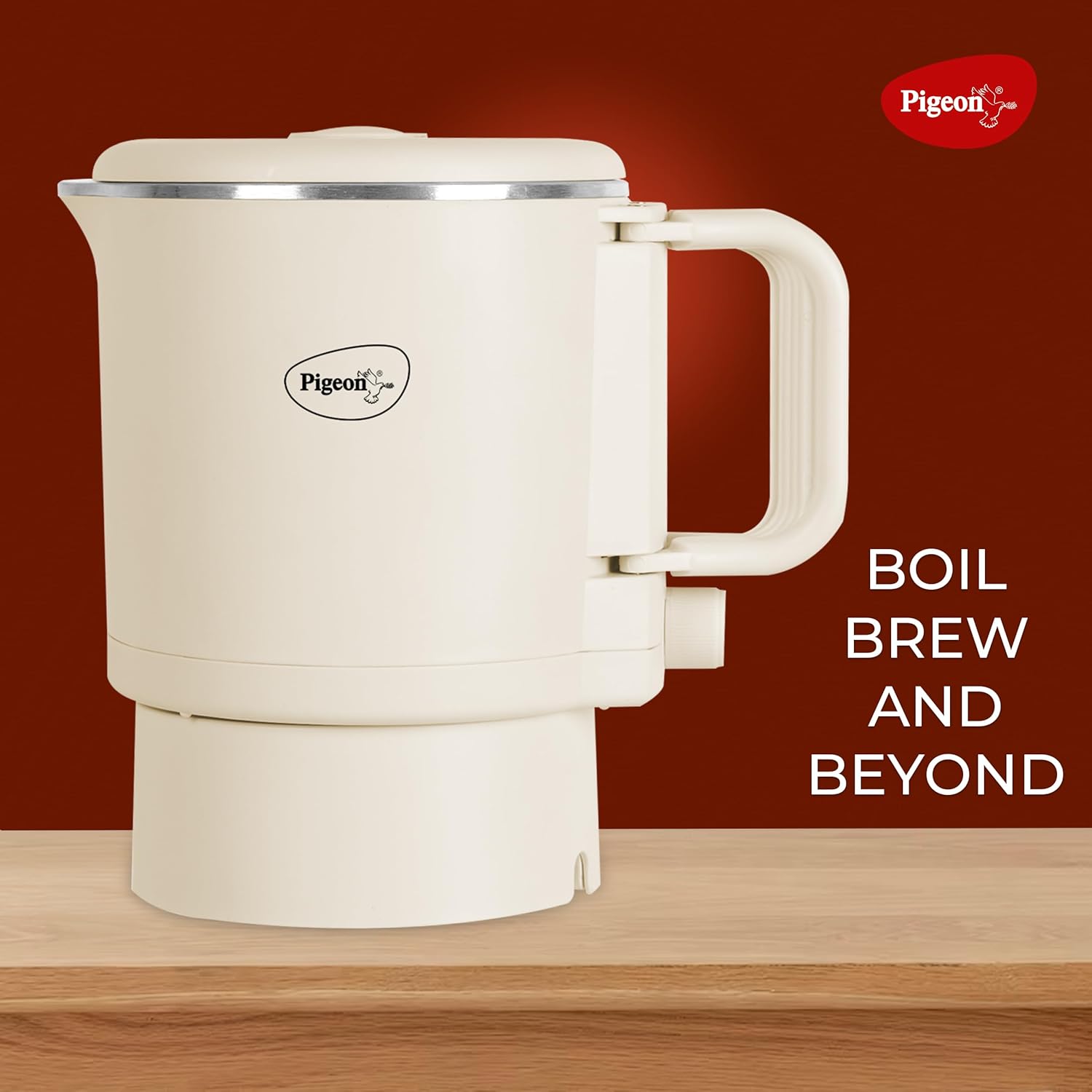 Pigeon Trip Multi-cook Electric Kettle,600 Watts,0.8 Litre, used for Boiling Water, making tea and coffee, instant noodles, soup etc Travel Kettle 