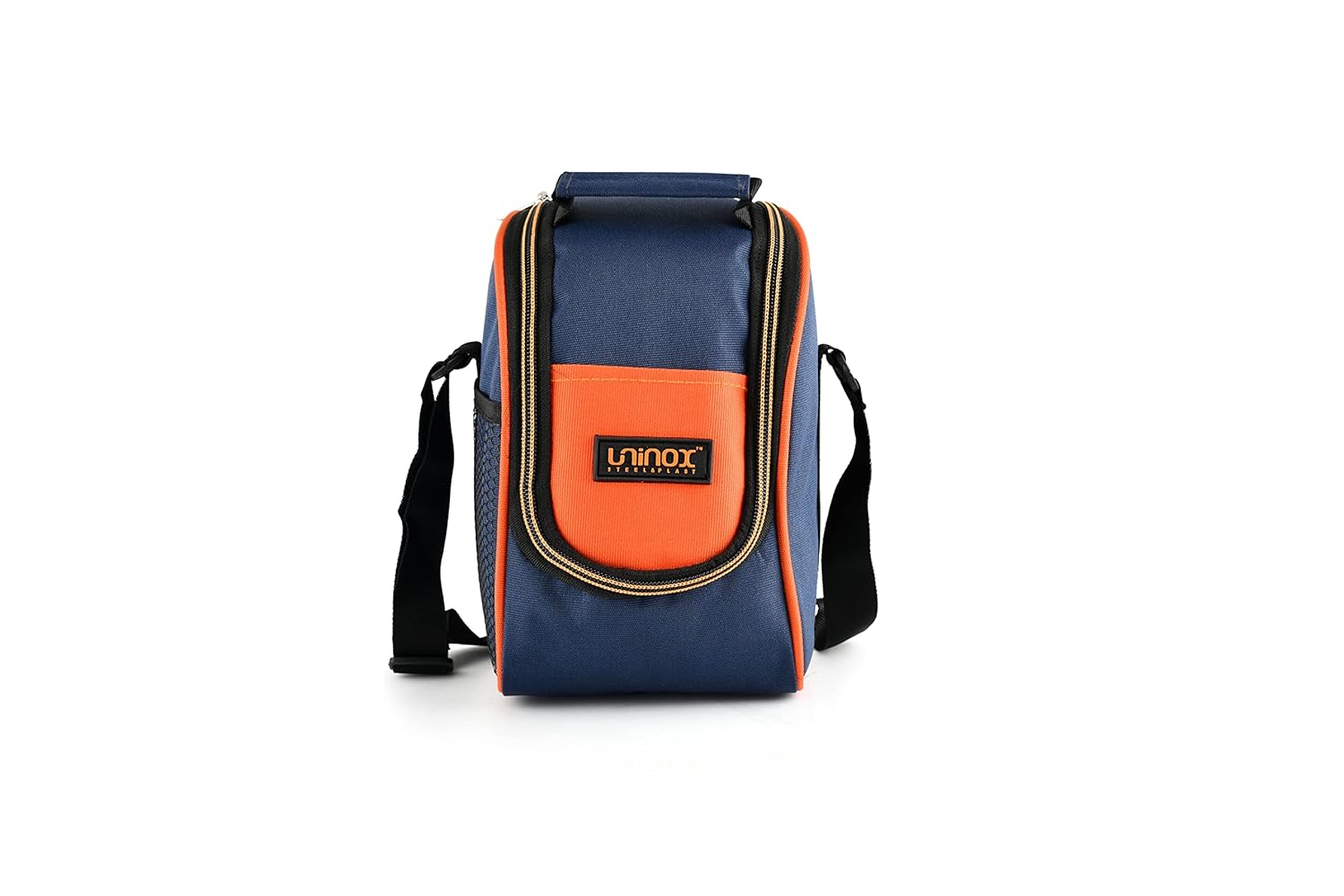 uninox Trendy Stainless Steel Lunch Box Set of 3 Pcs (300ml, 300ml, 450ml) with 1 Steel Spoon for Office, Picnic, Student | BPA Free | Orange | Leak Proof | Hot Food
